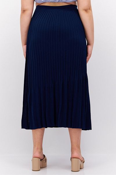 Esprit Women Textured Casual Midi Skirt, Navy