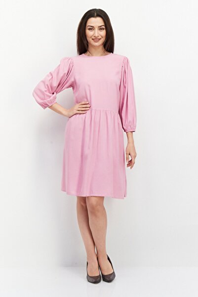 Tchibo Women Plain Midi Dress, Pink