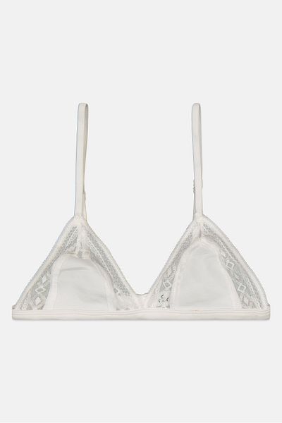 Etam Women Textured Non Padded Bra, White