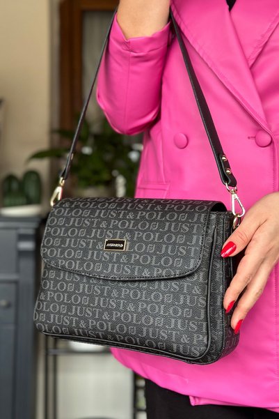 Just Polo Large Size 2 Strap Magnet Cover Multi-Compartment Daily Women's Shoulder Bag As5008