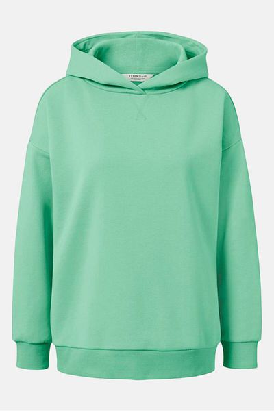 Tchibo Women Hooded Long Sleeve Plain Hoodie, Dark Mint Green
