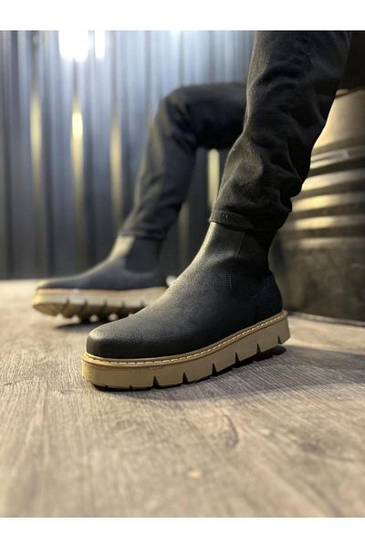 Knack High Heel Chelsea Boots 112 Black (Beige Sole)