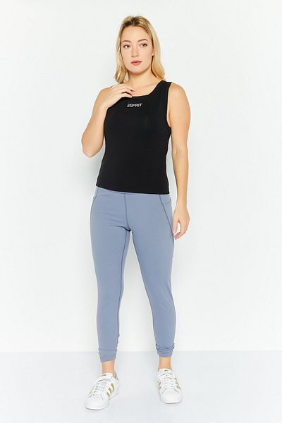 Esprit Women Round Neck Sleeveless Brand Logo Tank Top, Black