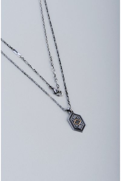 So CHIC... Dragon Eye 14K Gold Men's Silver Necklace