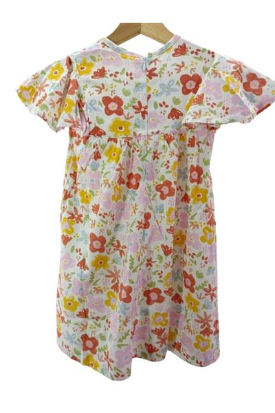fancykidsantalya Girl's Multicolored Floral Patterned Dress