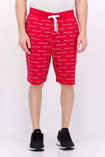 Tommy Hilfiger Men Allover Print Basic Shorts, Red
