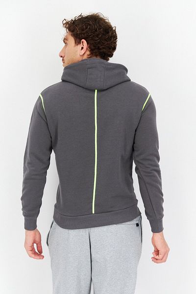 Fila Men Oversized Fit Long Sleeves Outdoor Hooded Sweatshirt, Grey