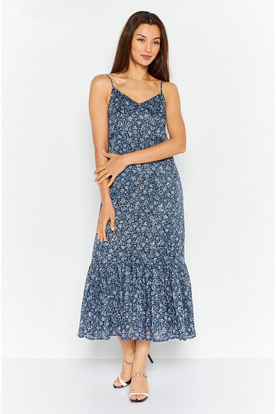 Michael Kors Women Floral Print Midi Dress, Blue