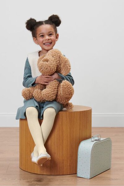 Tchibo جوارب محبوكة للبنات الصغار، قطعتان، أبيض/أزرق داكن