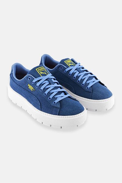 Puma Women Platform Trace Denim Lace Up Outdoor Shoes, Slate Blue