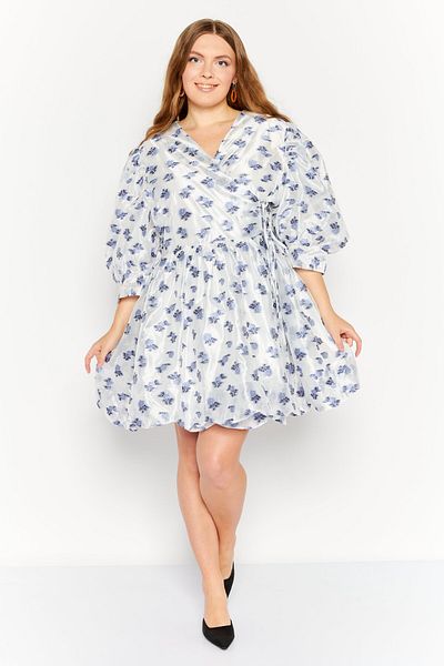 Sister Jane Women All Over Print Wrap Dress, White