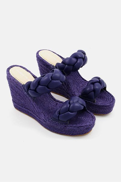 Kenneth Cole Women Medium Owen Braid Slip On Wedge, Purple
