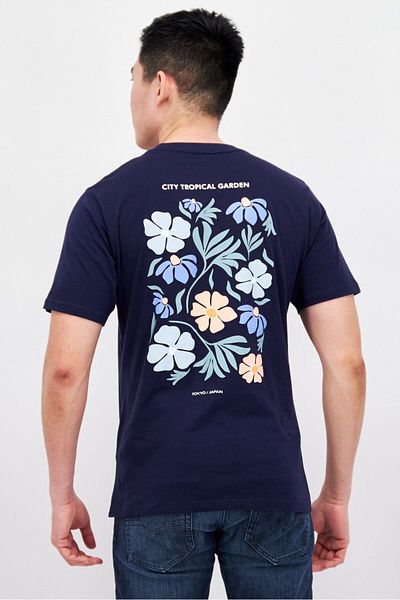 Threadbare Men Crew Neck Short Sleeve Solid T Shirt, Navy