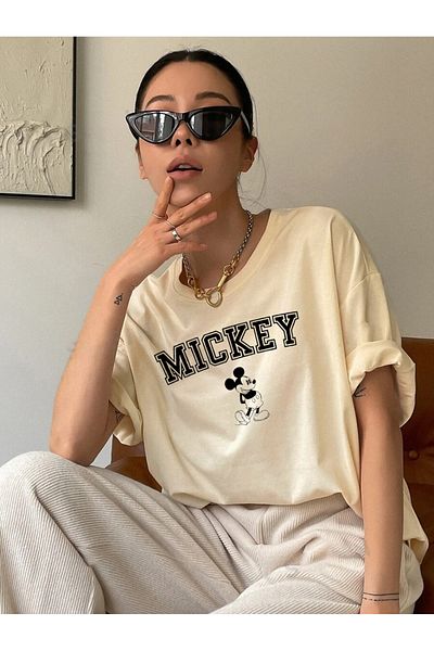 Cosmo Style Σειρά μπλουζών Unisex με φαρδιά εφαρμογή Mickey - Καμπύλη μεγάλου μεγέθους