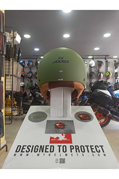 AXXIS Square Yarım Kask (Haki Yeşil)