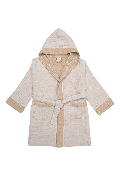 Ecocotton رداء حمام للأطفال بلون الخردل من ميليندا - 100% قطن عضوي، منسوج من ...