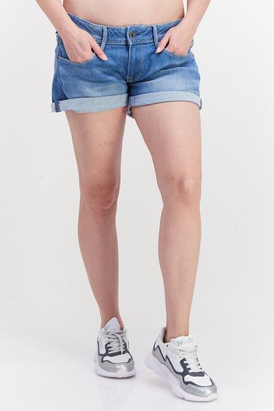 Pepe Jeans شورت جينز سادة للنساء، أزرق