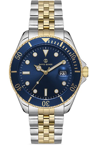 DAVID GUNER Sari White Coated Blue Dial Men's Watch Dg-8230Ga-D3