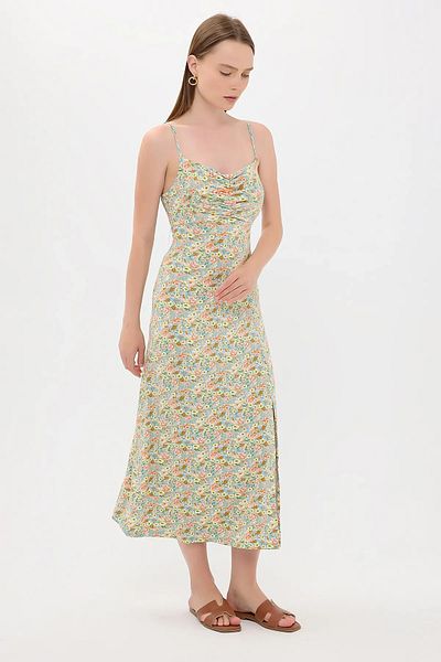 Hiccup Rochie midi cu bretele subțiri - Floral și cu șnur