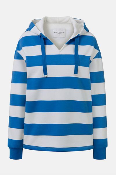 Tchibo Women Hooded Long Sleeves Stripe Sweatshirt, Blue