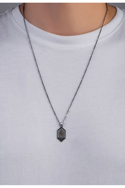 So CHIC... Dragon Eye 14K Gold Men's Silver Necklace