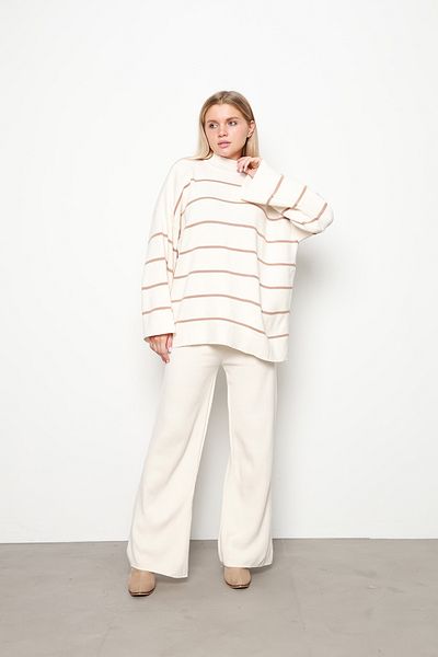 İKLİM LİFE Mink Striped Knitwear Trousers Set