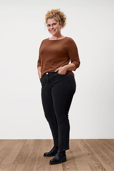 Tchibo Women Regular Fit Washed Stretch Jeans, Black