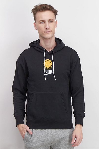 Puma Men Regular Fit Hooded Sweatshirt, Black
