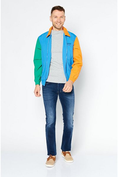 Esprit Men Brand Logo Windbreaker Jacket, Blue