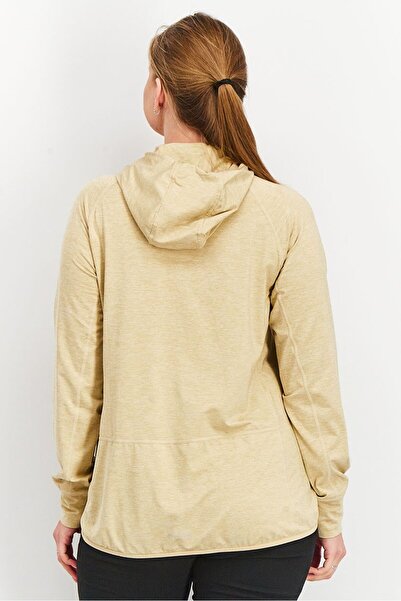 Tchibo Women Sportwear Fit Hooded Training Sweatshirt, Tan Heather