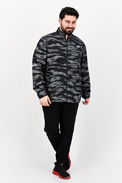 New Balance Men Sportswear Fit Brand Logo Windbreaker Jacket, Black