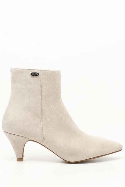 GÖNDERİ(R) Γυναικείες / Κορίτσια Mink Suede με φερμουάρ και μυτερές μπότες με λεπτό τακούνι