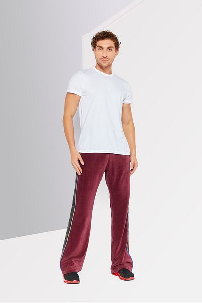 Diesel Men Regular Fit Textured Sweatpants, Maroon