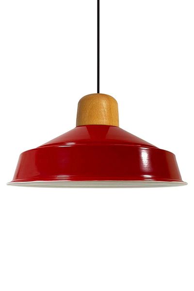 Bamyum Noble Red Single Chandelier Wooden Head Retro Pendant Lamp Restaurant Living Room Lighting