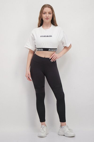 Napapijri Women Sportswear Fit Short Sleeve Running Crop Top, White
