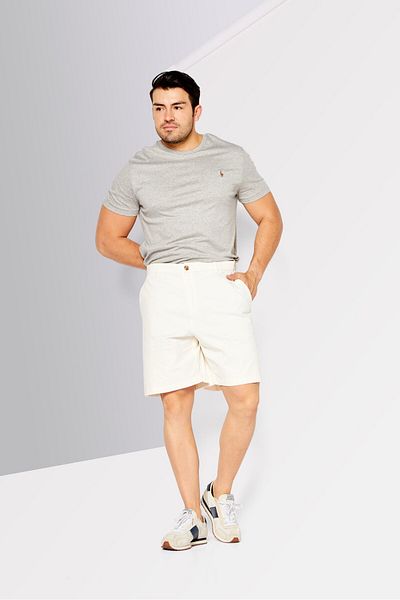 Perry Ellis Men Embroidered Basic Shorts, White