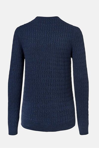 Tchibo Men Crew Neck Cable Stitch Sweatshirt, Navy