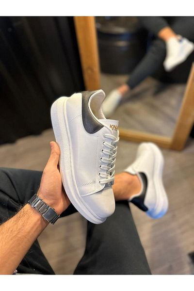 Knack Pantofi casual albi cu talpă înaltă - 043