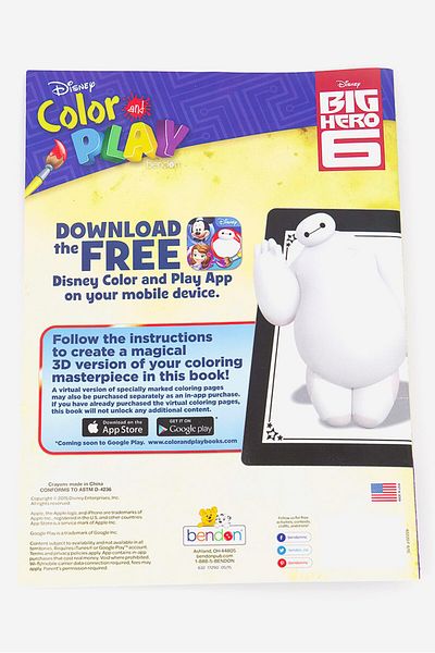 Bendon Big Hero 6 Color And Play Book, Red Combo