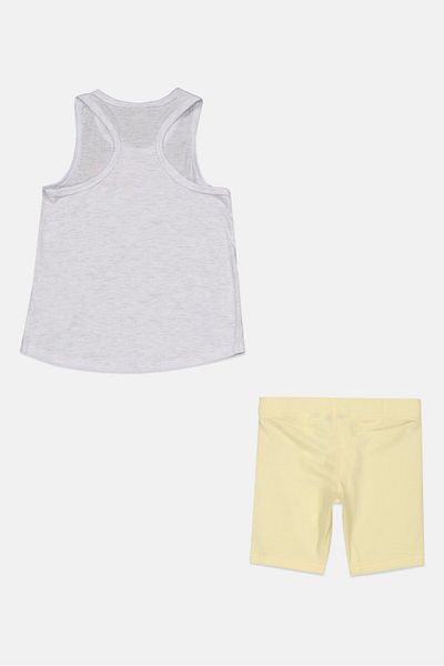 Puma Kids Girl 2Pcs Hersey Tank Top And Pull On Shorts Set, Grey Heather