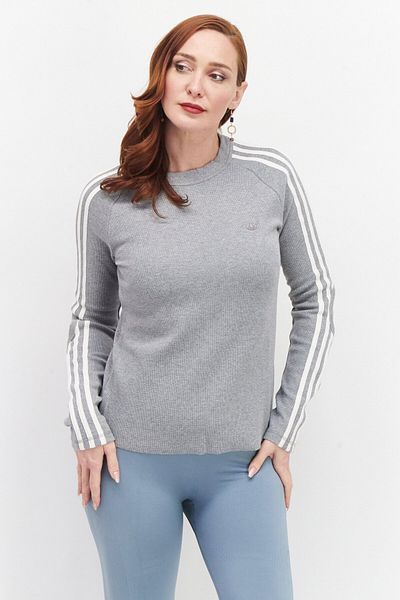 adidas Women Sportswear Fit Brand Logo Training Sweatshirts, Grey