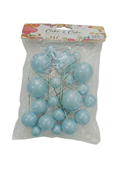 Apsal PASTA ÜSTÜ TOP SÜS METALİK MAVİ RENGİ (20 Lİ) APSAL