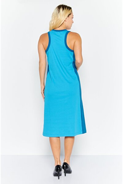 Esprit Women Textured Midi Dress, Blue