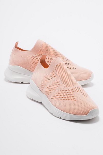 Ccway Tricotaj de damă de culoare pulbere Pantofi sport