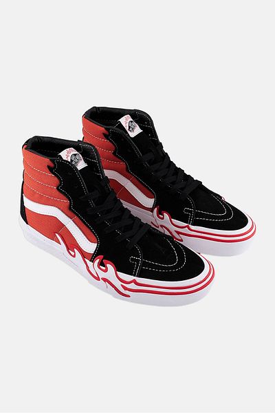 Vans Women Sk8-hi Flame Lace Up Skate Shoes, Black