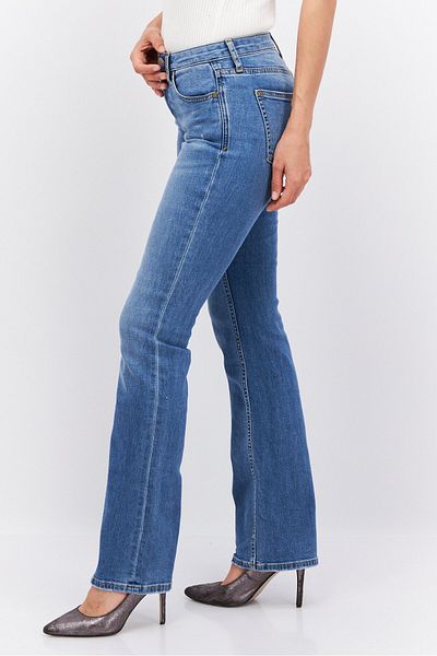 Esprit Women Bootcut Fit Ripped Stretchable Denim Jean, Washed Blue