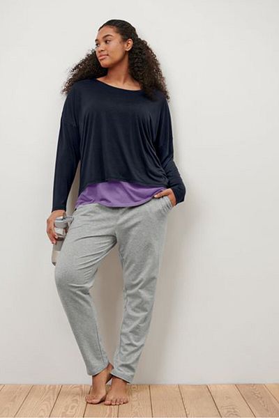 Tchibo Women Regular Fit Stretchable Heather Sweatpants, Grey