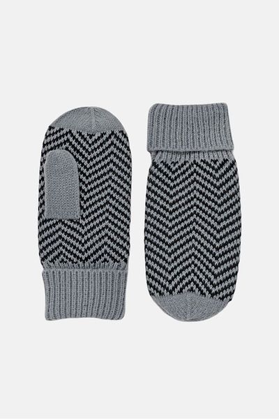 Tchibo Men Knitted Allover Print Gloves, Black