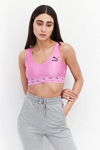 Puma Women Sportswear Fit Brand Logo Training Sports Bra, Purple
