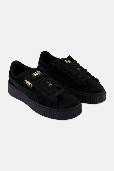 Puma Women Velvet Lace Up Shoes, Black